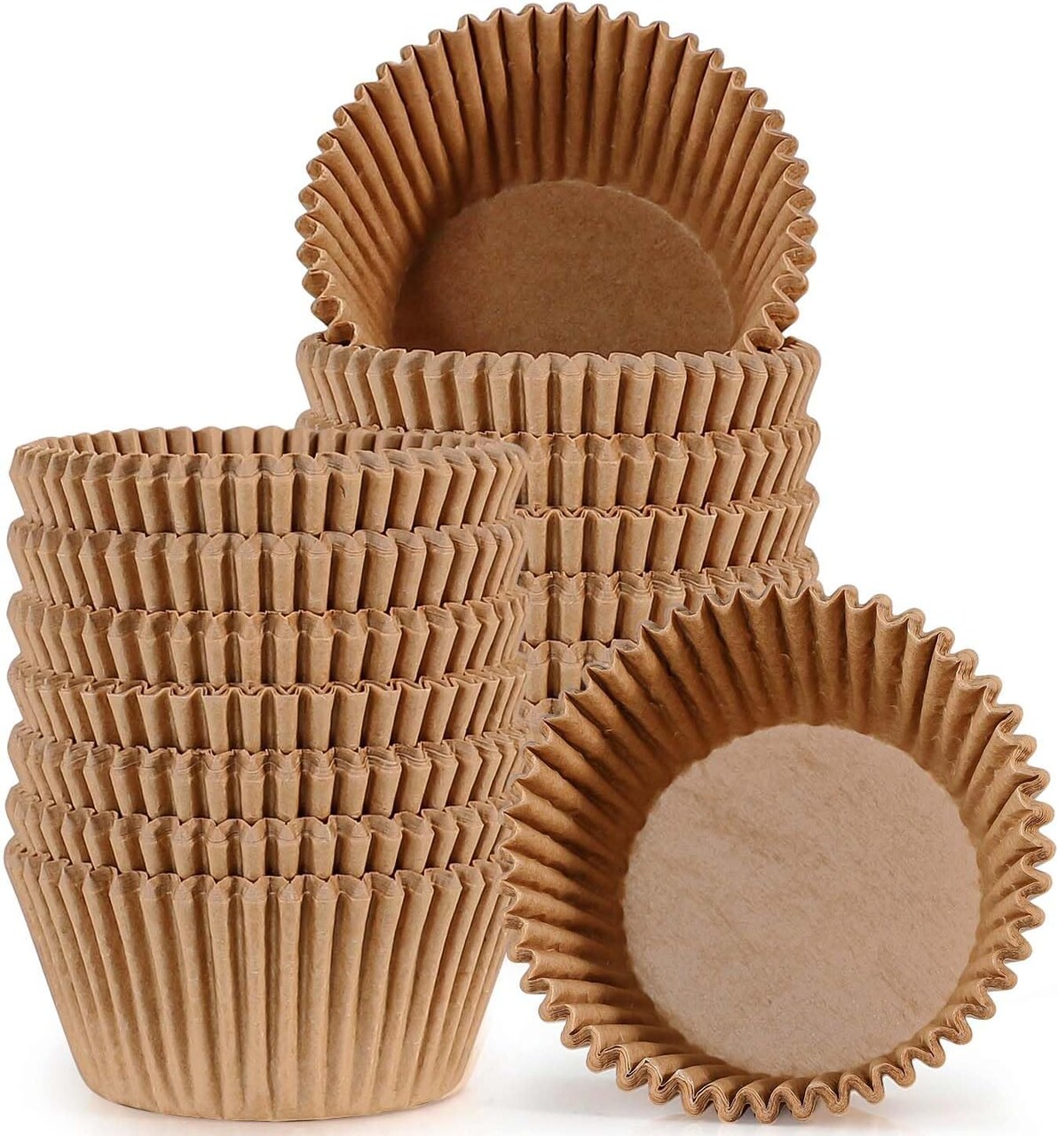 Standard Parchment Cupcake Liners for Baking 300 Pcs - Odorless Greaseproof Paper Muffin Baking Cups for Wedding Birthday Party Baby Shower Festivals (Natural)